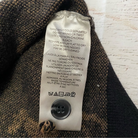 Maeve Anthropologie Black and Tan Dog Pattern Sweater Small - Picture 11 of 12
